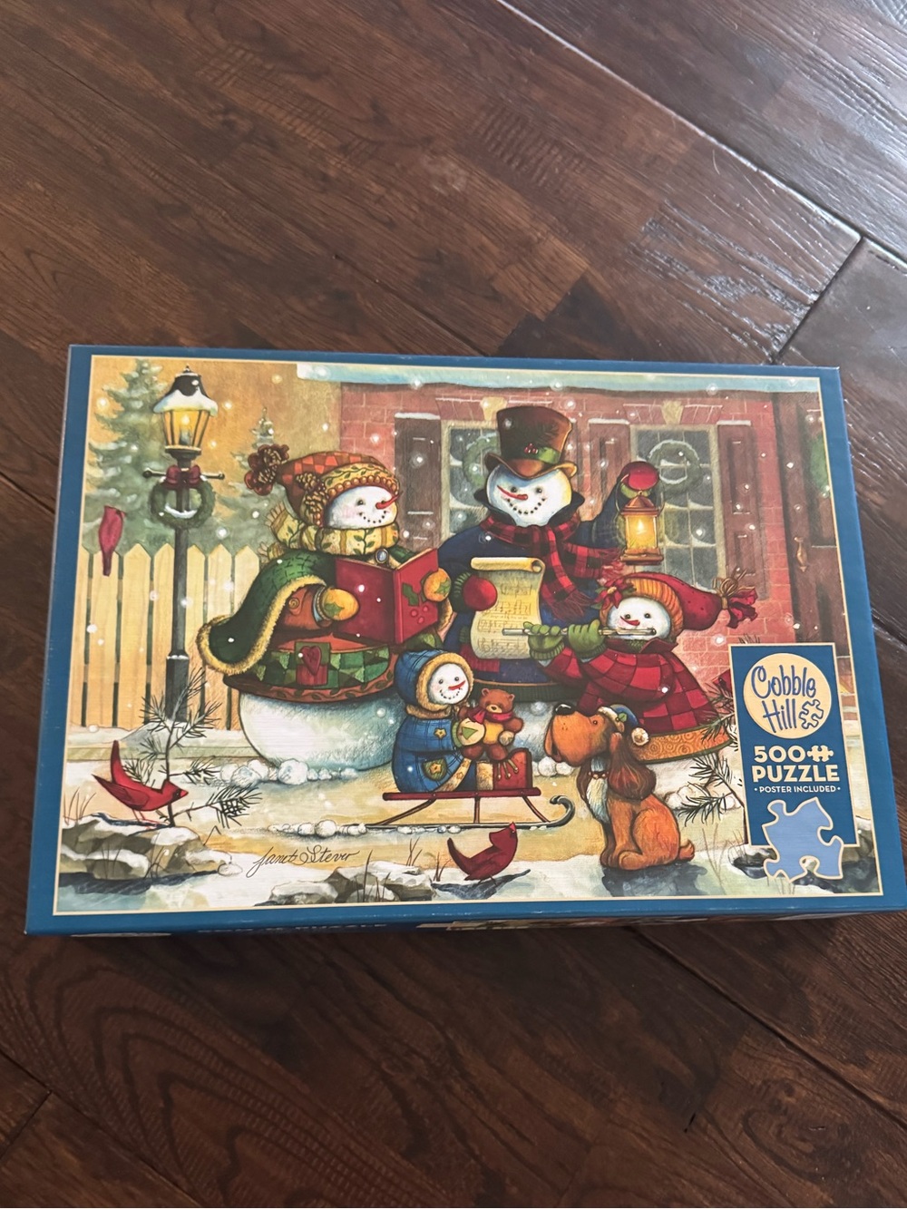Cobble Hill Blue Snowman Family 500+ Piece Jigsaw Puzzle